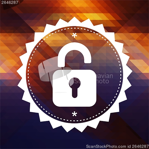 Image of Security Concept on Retro Triangle Background.