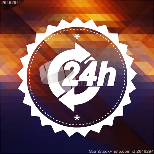 Image of Service 24h Concept on Retro Triangle Background.