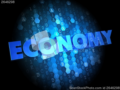 Image of Economy on Dark Digital Background.