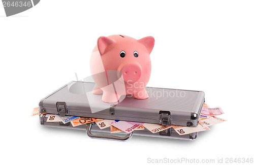 Image of Unique pink ceramic piggy bank