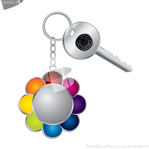 Image of Flower keyholder with key