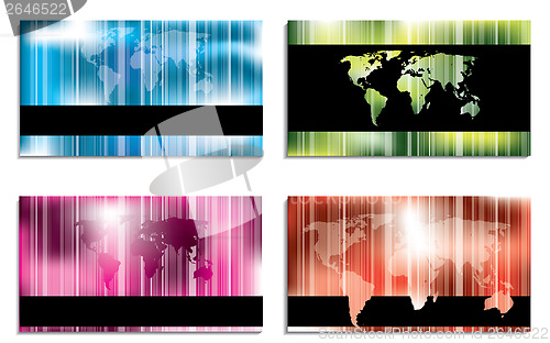 Image of Abstract business card designs with stripes