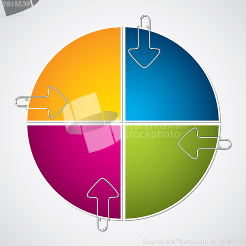 Image of Colorful diagram design with arrow paper clips