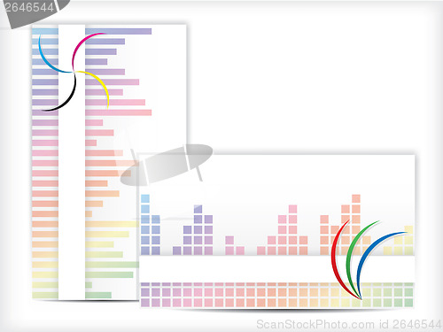 Image of Business card design with color elements
