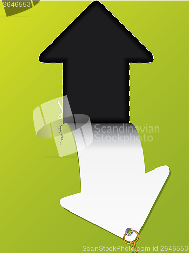 Image of Arrow label brochure design with rope