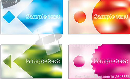 Image of Abstract business cards with vivid colors