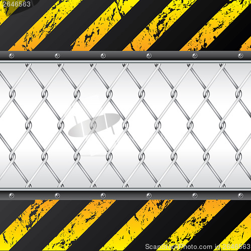 Image of Construction background design with wired fence 