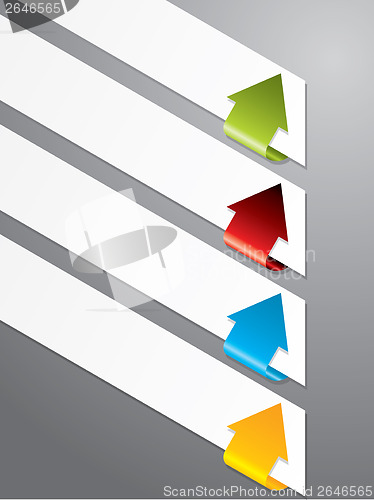 Image of Advertising label set with color arrows 