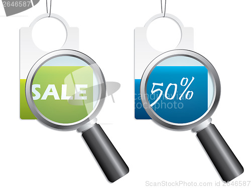 Image of Discount labels with magnifiers