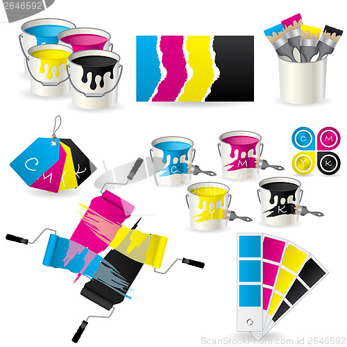 Image of CMYK coloring set 