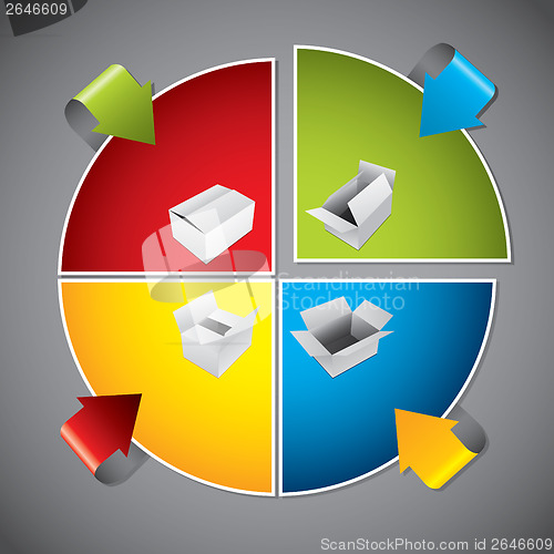 Image of Colorful diagram design with products