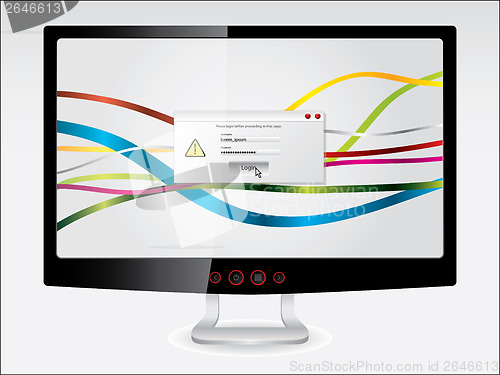 Image of Dsiplay monitor with login screen