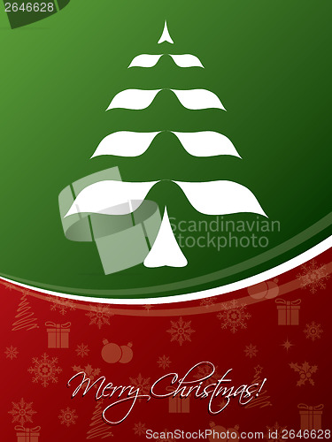 Image of Red & green christmas greeting card design