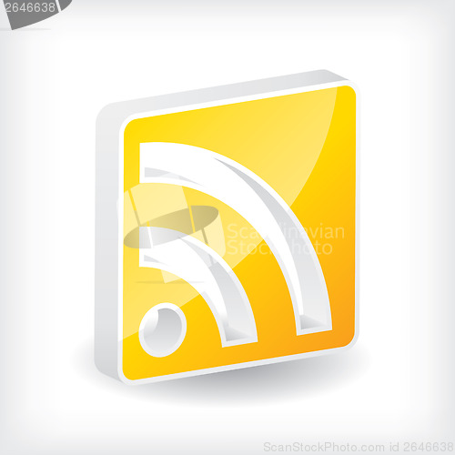 Image of 3d rss icon design with shadow 