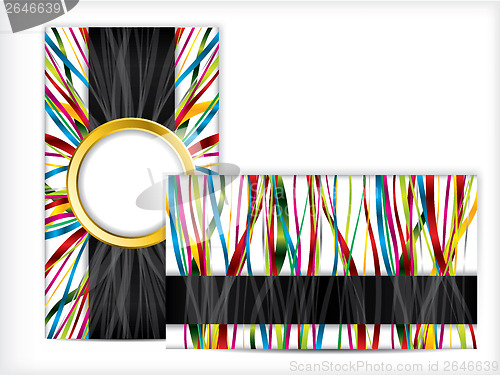 Image of Business card design with ribbons