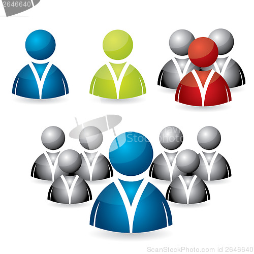 Image of Business people icon set