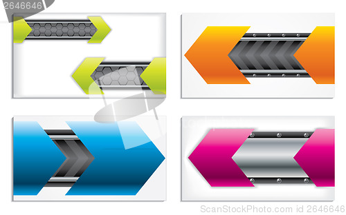 Image of Colorful technology business card set 