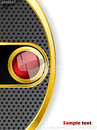 Image of Abstract backdrop with red button