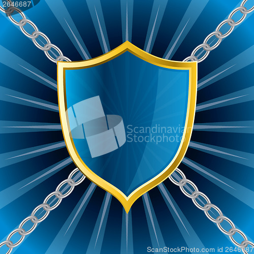 Image of Shield on bursting background