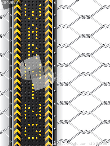Image of Hazard background with led warning text