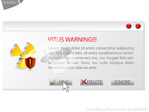 Image of Virus warning window 