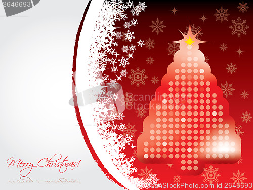 Image of Snowing christmas card with dotted tree