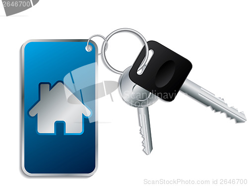 Image of Keys with blue keyholder 