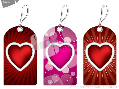 Image of Label design set with hearts