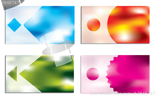 Image of Abstract business cards with vivid colors