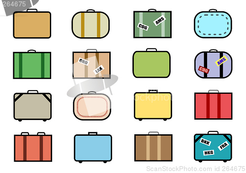 Image of Vector suitcase icon set