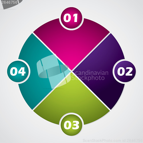 Image of Business diagram design with numbered buttons 