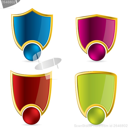 Image of Various color shield designs