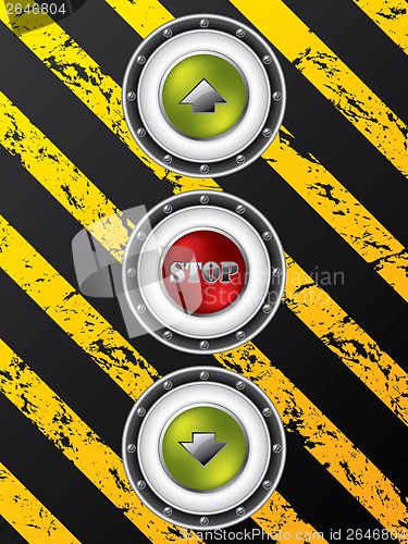 Image of Construction site elevator buttons 