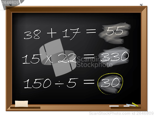 Image of Blackboard with math excercises