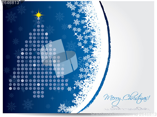 Image of Christmas card design in blue color