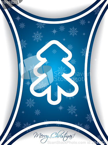 Image of Blue christmas greeting card design