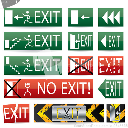Image of Various exit signs