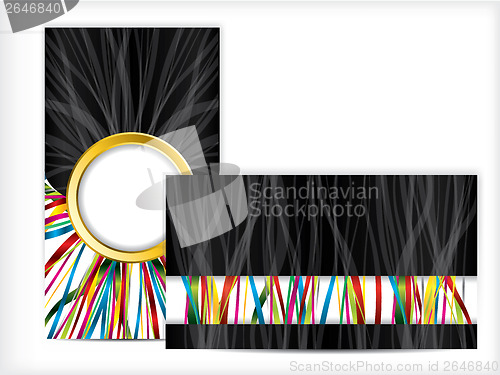 Image of Colorful ribbons on business card