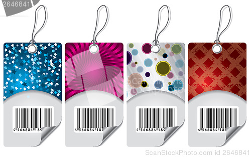 Image of Various labels with bar-code