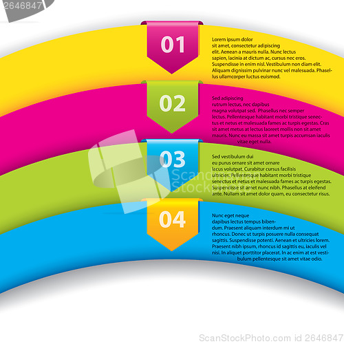 Image of Arrow labels with numbers on color ribbons