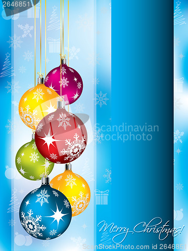 Image of Christmas greeting card in blue