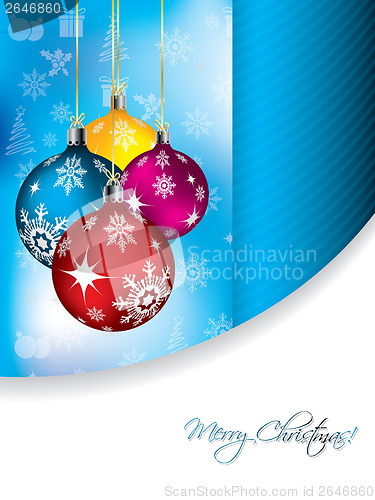 Image of Blue christmas greeting card