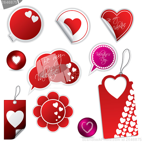 Image of Valentine's day stickers and labels 