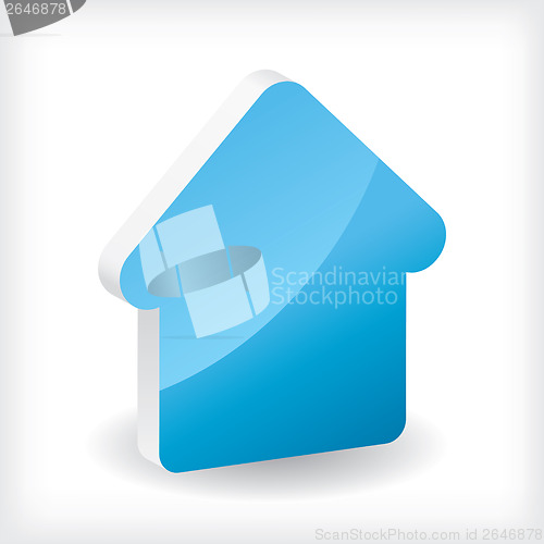 Image of Blue 3d house icon 