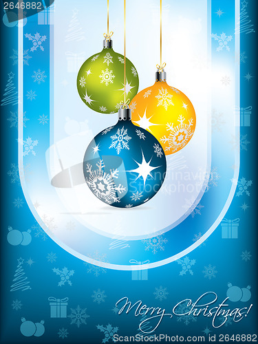 Image of Blue christmas card design