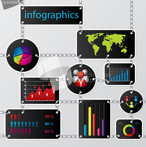 Image of Infographics design with chained labels