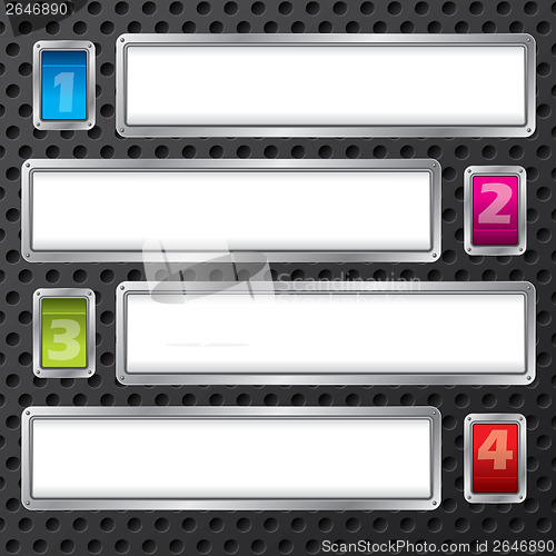 Image of Technology infograph design with numbered buttons