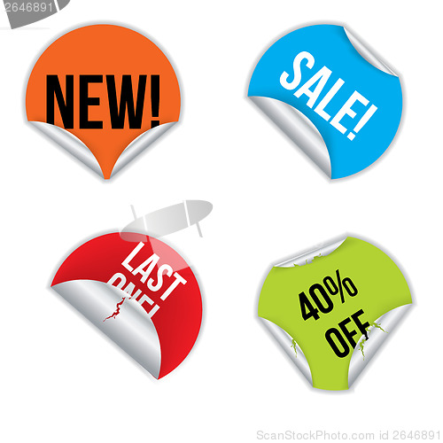 Image of Various stickers with discounts