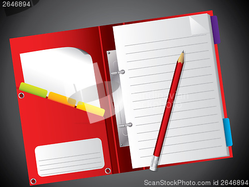 Image of Open red notepad