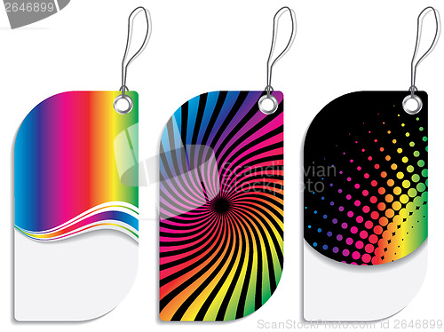 Image of Rainbow colored label design set 